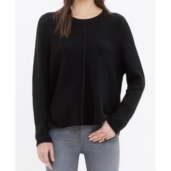 Madewell Black Rowhouse Merino‎ Wool Sweater, Size XS - Picture 7 of 13